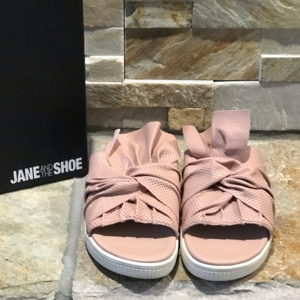 Jane‎ & the Shoe Dusty Rose bow slides